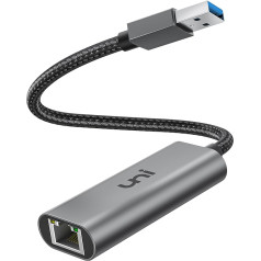 uni USB Ethernet Adapter 2.5G, USB 3.0 to LAN Adapter 2500Mbps, Driver-free RJ45 LAN Network Adapter for iMac Pro, Dell XPS, Chromebook, Laptops, PC under macOS, Windows XP/10/8.1/8/7, Linux