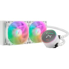 UNYKAch Aquastorm White 240 CPU Liquid Cooling, CPU Temperature Control Display and Two RGB Fans with PWM Sensor