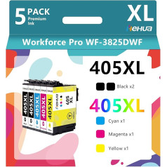 hehua 405XL Multipack Compatible with Epson 405 XL Cartridges 405XL Ink 405 Printer Cartridges for Epson Workforce Pro WF-4820 WF-3820 WF-3825 WF-4825 WF-4830 (1 Black, 1 Cyan, 1 Magenta, 1 Yellow)