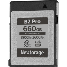 Nextorage Japanese Manufacturer CFexpress 4.0 Type B 660GB VPG400 Max Read Speed 3700MB/s Max Write Speed 3600MB/s pSLC 4K/8K Video Recording NX-B2PRO660GB Memory Card