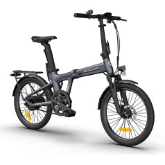 ADO E-Bike Air20Pro Electric Bike, Electric Bikes, Folding Bike e-Bike, Belt Drive, City Bike, 20 Inches, 2 Gears, Bafang Brushless Motor, Ebike Women / Men