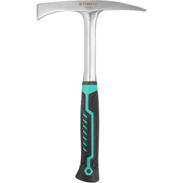 HARFINGTON Schweißhammer, 794 g, Schlackenentfernungswerkzeug, Carbon-Schweißhammer mit geschmiedeter Stahlkonstruktion und TPR-Stoßdämpfungsgriff für Steinpick, geschmiedete Ziegel, Weiß/Grün