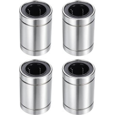 QUARKZMAN LM25UU Linear Bearings 25 mm Bore 40 mm OD 59 mm Length Linear Ball Bearings Nickel-Plated Surface Double-Sided Rubber Sealed Bearing Steel for CNC Machine 3D Printer Pack of 4