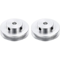 sourcing map GT-2 Pack 60T 60T 6.35mm Bore Fit 6mm Wide Belt Aluminum Alloy Timing Belt Pulley for 3D Printer CNC Machine