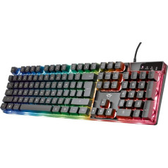 Trust Gaming GXT 835 Azor Gaming Keyboard Italian Layout QWERTY USB Anti-Ghosting Keyboard with LED Backlit RGB for PC Computer Laptop Mac - Black