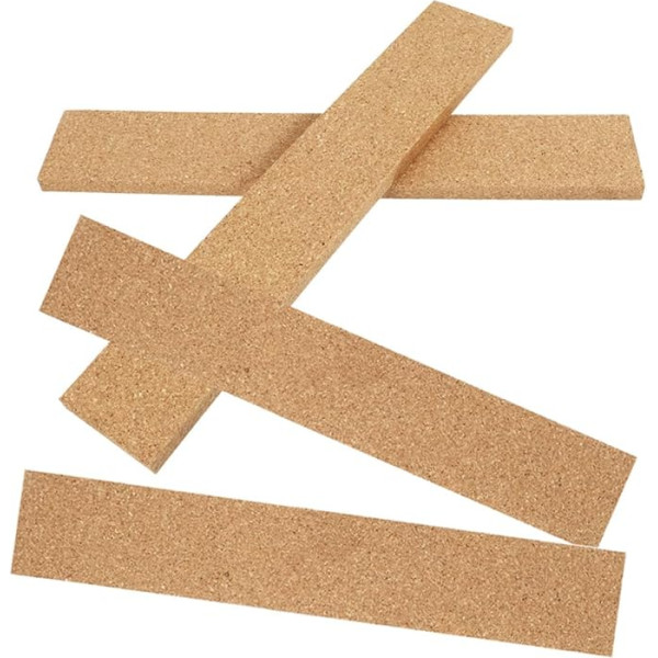 GRADENEVE Pack of 4 Cork Board Memo Board Strips Message Bulletin Strips Office Accessories Natural Frameless Cork Strips Self-Adhesive Bulletin Bars Made of Cork Pin Board Cork Strips