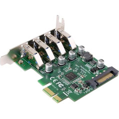 NFHK Low Profile 4 Ports PCI-E to USB 3.0 HUB PCI Express Expansion Card Adapter 5Gbps for Motherboard