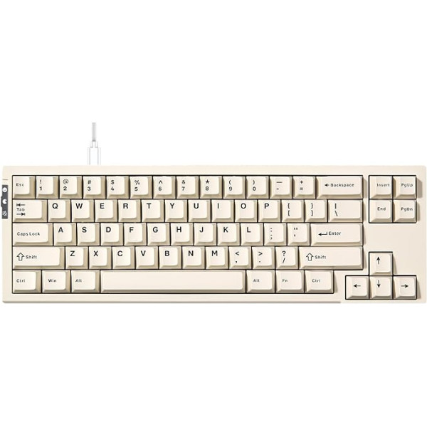YUNZII RT68 Rapid Trigger Gaming Keyboard, Hall Effect Magnetic 68-Key Wired RGB Keyboard, Hot Swapped PC Gaming Keyboard, Adjustable Actuation TKL Mechanical Keyboard (Beige, Outemu Switch)