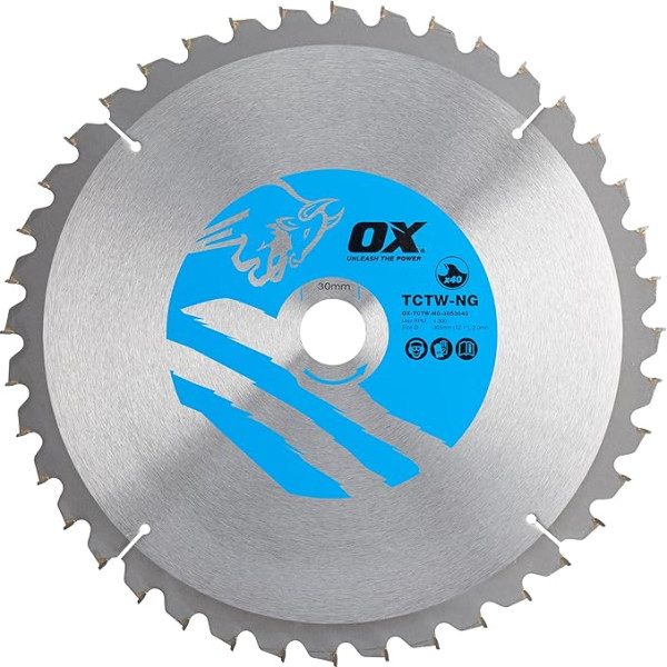OX Wood Cutting Negative Rake Circular Saw Blade 305/30 mm, 40 Teeth ATB