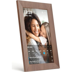 SyncGo 10.1 Inch Smart Wi-Fi Digital Calendar (Wood Grain) - Displays Your Photos, WiFi Sync with Google Calendar, Wide Angle HD View