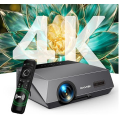 Smart Projector 4K Home Cinema, 1500 ANSI Projector 4K Daylight Compatible with Auto Focus NFC for Easy Casting & Control Ultra Quiet LED Full HD Projector with WiFi Bluetooth for Home Cinema
