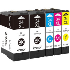 Kamo 34XL Multipack Compatible with Epson 34 or Epson 34XL Ink Cartridge for Epson Workforce Pro WF-3725, WF-3720, WF-3725DWF, WF-3720DWF (2 Black, 1 Cyan Magenta/Yellow)