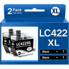 WYFYINK LC422XL Cartridges with Brother LC422 XL LC422XL Printer Cartridges Compatible with MFC-J5340DW MFC-J5345DW MFC-J5740DW MFC-J6540DW MFC-J6940DW (2 Black)