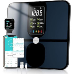 CHWARES Body Fat Scale, Scales with Body Fat and Muscle Mass, Personal Scales with Body Fat Analysis, Body Analysis Scale, Ultra Precision Body Scale, Trend, Large Display, 15 Body Measurements, Black
