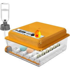 Chalixion Fully Automatic Incubator for 16 Eggs with Temperature Control Automatic Turning, Incubator Chicken with Adjustable Rollers and Automatic Water Addition, Incubator LED Egg Light