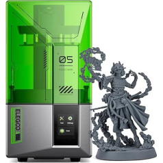 ELEGOO Mars 5 3D Printer, 6.6 Inch 4K MSLA LCD, Automatic Levelling, 70 mm/h High Speed Printing, Intelligent Mechanical Sensor, Overheating Protection, Large Print Size 143.43 x 89.6 x 150 mm³