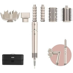 Shark FlexStyle 5-in-1 Air Styler & Hair Dryer, Car Wrap Curling Attachment, Paddle Brush, Oval Brush, Concentrator, Diffuser, Storage Case, No Heat Damage, Champagne HD446SLEU