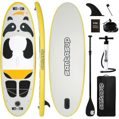 Santasup Inflatable Stand Up Paddle Board Surfboard SUP Complete Paddle Board Accessories Adjustable Paddle Pump ISUP Travel Backpack Leash Waterproof Bag Adult Paddle Board