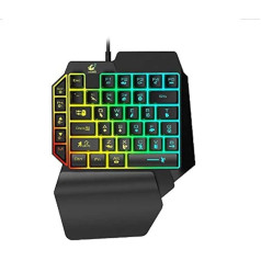 Shot Case Mini Gamer Keyboard USB for PC Medion Pad LED Pubg Illuminated QWERTY Black