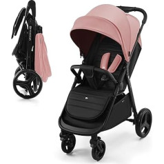 Kinderkraft Rine Buggy up to 22 kg, Pushchair, Foldable with One Hand, Waterproof Hood with UPF50+ Filter, Lying Position, Drink Holder in Set, Pink