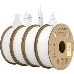 Creality Official Hyper PLA Filament White 4 kg, 3D Printer Filament for High Speed Printing, Durable and Resistant, Smooth, Overhang Performance, Dimensional Accuracy +/-0.03 mm, 4 Rolls