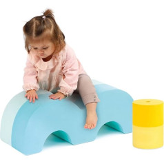 Ludi - Motor Skills Blocks - 2 Scalable Foam Modules - 12 Months + - Introduce All Types of Exercises - Coordination and Balance - Soft, Lightweight, Durable - 60 x 21 x 18 cm