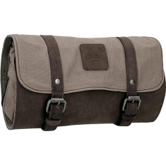 Gusti Rodney Women's and Men's Leather Wash Bag for Hanging Cosmetic Bag Toiletry Bag Travel Makeup Bag Organiser Toiletries Canvas Khaki Leather, brown, Wash bag