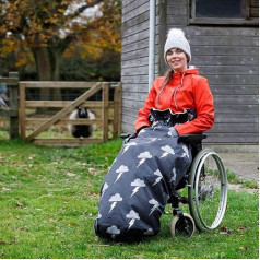 XL Fleece Lined Wheelchair Heat Blanket for Large and Oversized Wheelchair Users - 100% Waterproof Rain Cover for Manual and Electric Wheelchairs, Easy Fit Wheelchair Blanket