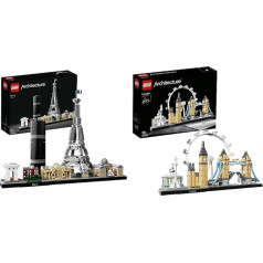 LEGO 21044 Architecture Paris Model Kit with Eiffel Tower and Louvre Model, Skyline Collection, Home and Room Decoration, Gift Ideas for Collectors & Architecture 21034 - London Skyline Collection Set