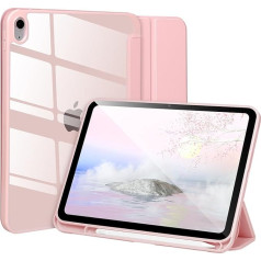 Case Compatible with iPad 10th Gen 2022 10.9 Inch, Case for iPad 10th Gen, Shockproof Transparent Hard Case with Pen Holder, Tablet Case for iPad 10th Gen 10.9 Inch with Automatic Wake/Sleep, Pink