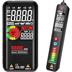 BSIDE Digital Multimeter & Voltage Tester Kit, Rechargeable Colour LCD EMF Detector AC Voltage Detector Combo Electric Test Kit