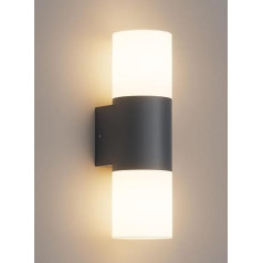 Klighten Wall Lights E27 Outdoor / Indoor 2 Bulbs, Outdoor Light Anthracite, Up and Down Outdoor Lamp, IP54 Outdoor Lamp, Aluminium Outdoor Wall Light, Modern Wall Lamp for Entrance Patio, Bulb Not