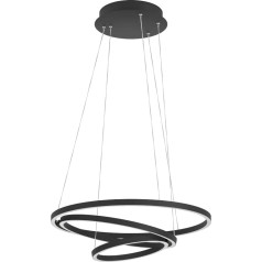 EGLO connect.z Smart-Home Lobinero-Z LED Pendant Light, Dimmable Ring Pendant Lamp, ZigBee, App and Voice Control, Alexa, Light Colour Adjustable (Warm White/Cool White), Metal in Black
