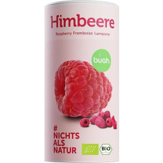 BUAH® Freeze-Dried Organic Raspberry, Raspberry Chips as Snack, for Cereal & Desserts, Ideal Candy Replacement, Vegan & No Added Sugar, 120 g
