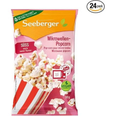 Seeberger Microwave Popcorn Sweet with Sunflower Oil 24 x 90 g