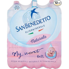 12x San Benedetto Acqua Minerale Naturale Natural Mineral Water 2Lt Italian Water