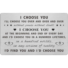 Jzxwan I Choose You Gift, Romantic Wedding Anniversary Card, Personalised Wedding Anniversary Card Gift, Sentimental Gift Ideas for Men and Boyfriend