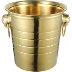 ABOOFAN 3L Stainless Steel Ice Bucket, Wine Bucket, Champagne Bucket, Keeps Ice Frozen for Ice Drinks, Cool Parties (Gold)