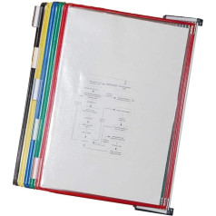 LXZSMH Wall File Folder, Wall Office Organiser, Desktop Flip Display Folder, 10 Pockets, Wall Menu Display, Metal and PVC Durable Catalog Display Rack, for Office, Restaurant, Storage, A4 Documents
