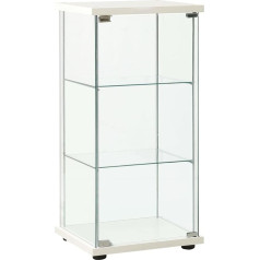 CINDERFUL Vitrine Hartglas Weiß,Glasvitrine mit viel Stauraum für Ordnung im Zuhaus Aufbewahren Organisieren