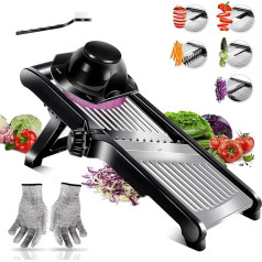 Myiosus Mandolin Vegetable Slicer, Adjustable Vegetable Cutter, Stainless Steel Vegetable Slicer, Multifunctional Mandolin Cucumber Slicer for Vegetables & Fruit, Sending Cut-resistant Gloves &