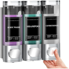 Shampoo and Conditioner Dispenser Shower Dispenser 3 Chamber No Drilling Shampoo Conditioner Body Wash Dispenser Wall Mounted Shampoo Dispenser for Shower Shower Dispenser for Bathroom Hotel