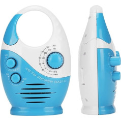 Portable Waterproof AM FM Radio with Shower Speaker, Compact Design, Built-in Speaker, Battery Operated