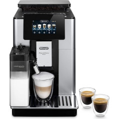 De'Longhi PrimaDonna Soul Perfetto ECAM 612.55.SB Fully Automatic Coffee Machine with LatteCrema Milk System & Bean Adapt Technology, Exclusive to Amazon, 18 Recipes, with Colour Display & App Control, Silver