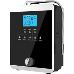 Water Ioniser and Water Conditioner, pH 3-11 Alkaline Acid Water Machine, Up to -800 mV ORP, 8000 Litres per Filter, Control Valve for Control of pH and ORP, Car Cleaning White/Black