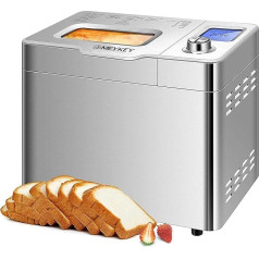 COOCHEER Bread Maker, Automatic Bread Machine, Stainless Steel, 13 Hours Preset and 25 Programmes, Button Control, Constant Temperature Bread Maker, 550W