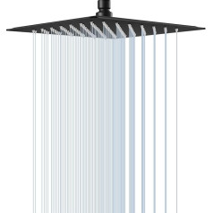 VIGIME Rain Shower Head, 10 Inch High Pressure Rain Shower Head, 304 Stainless Steel, Fixed Shower Heads with 144 Silicone Nozzles for the Ultimate Shower Experience (Matte Black)