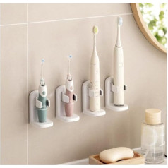 Toski Electric Toothbrush Holder, Set of 4, Wall Mounted Toothbrush Holder, No Drilling Holder, Electric Toothbrush Holder