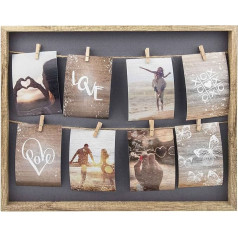 Gallery Solutions picture frame collage clothesline with clamps, 8 photos à 10 x 15 cm, nature