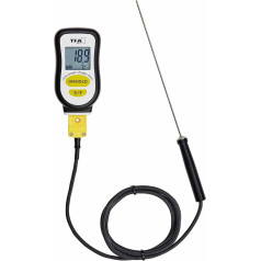 TFA-Dostmann Digitales Thermometer with Stainless Steel Probe Sous-Vide and Foam Sealing Tape, Plastic, black, 4 x 2 x 8 cm
